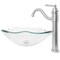 Novatto Clear Rectangular Glass Vessel Sink and Faucet Set in Brushed Nickel NSFC-317C359BN - alternate 3